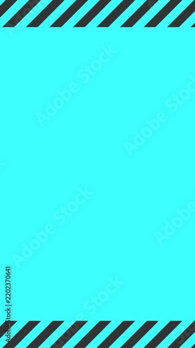 Cyan Alert Animation with Moving Stripes Vertical Loop Background 4K