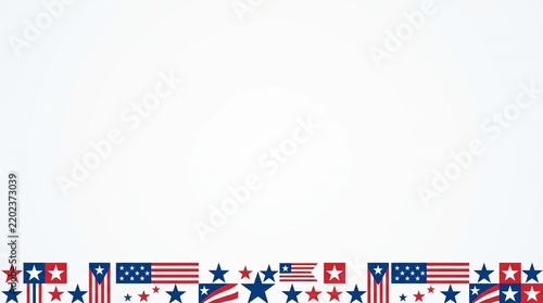 Columbus Day Patriotic Stars Bottom Border Background