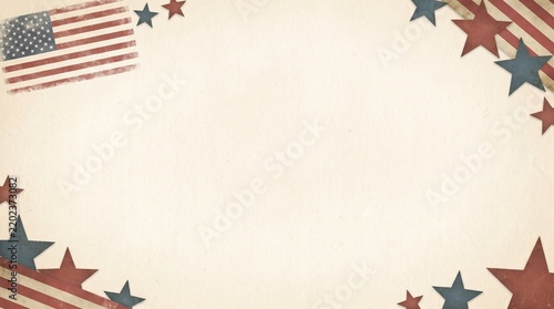 Columbus Day Vintage Patriotic Background with Stars