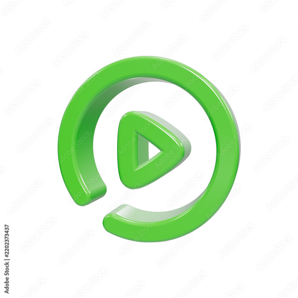 Obraz premium play icon 3d render circle button