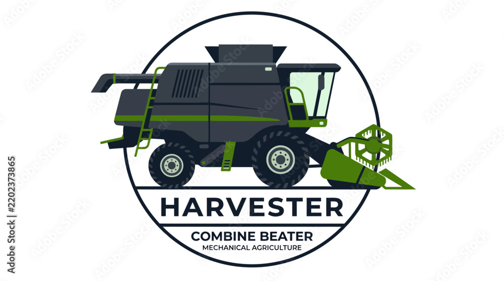 Obraz premium Modern Harvester Machine Logo Icon
