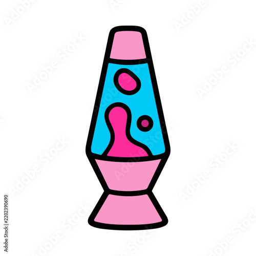 Retro Pink and Blue Lava Lamp with Melting Wax Bubbles