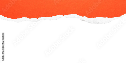 Peaked orange torn paper border on transparent background