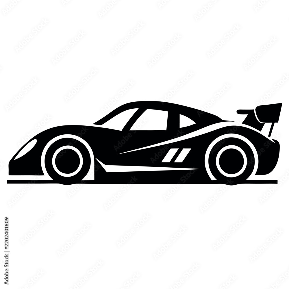 Fototapeta premium Silhouette vector illustration of a le mans proton. 