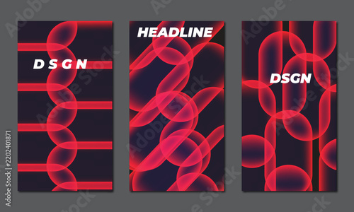 Set of futuristic abstract background