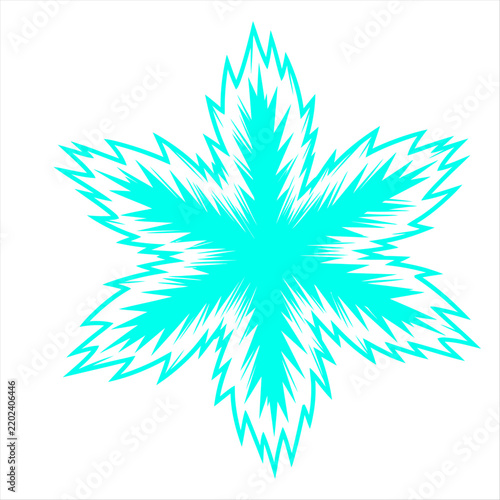 Turquoise abstract snowflake design