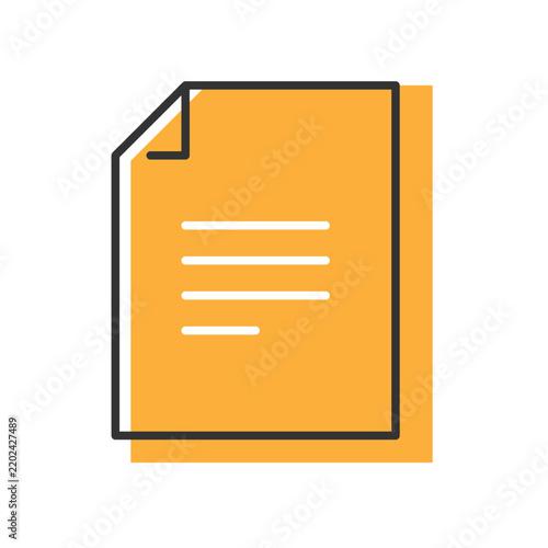 Text document icon vector illustration in modern flat linear style.