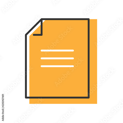 Document paper icon vector illustration in modern flat linear style.