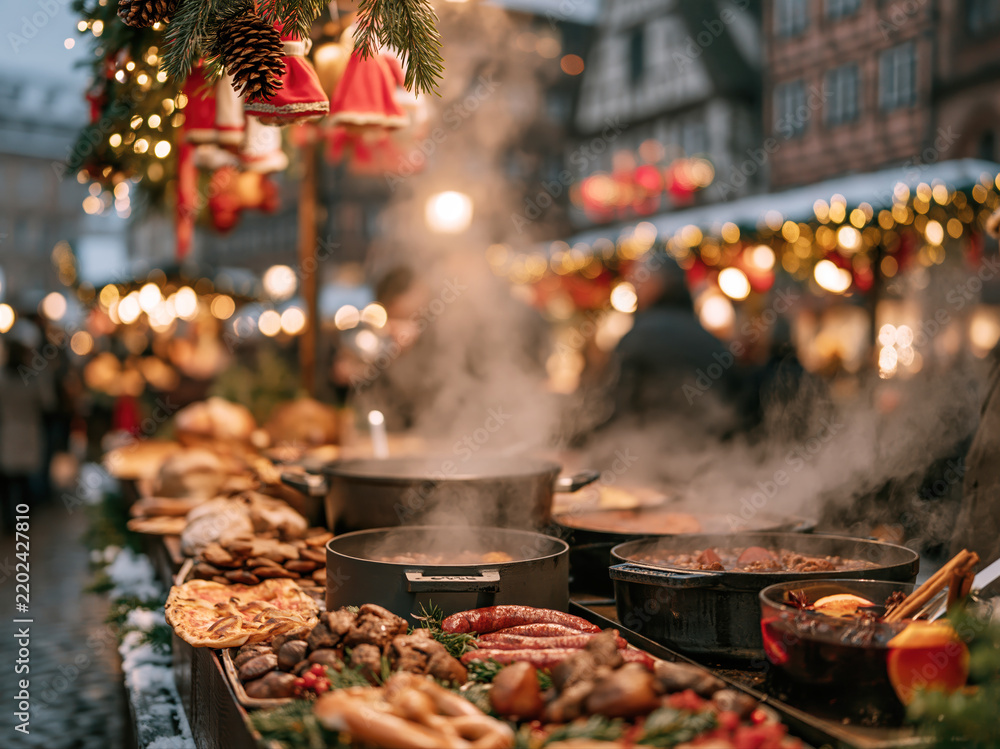 Obraz premium Alsatian Christmas Market Food Stall