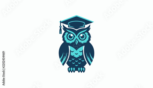 Wise Graduation Owl Wearing Academic Cap Illustration