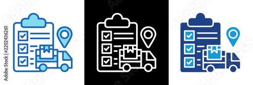 Logistics Planning triplestyle icon  illustration