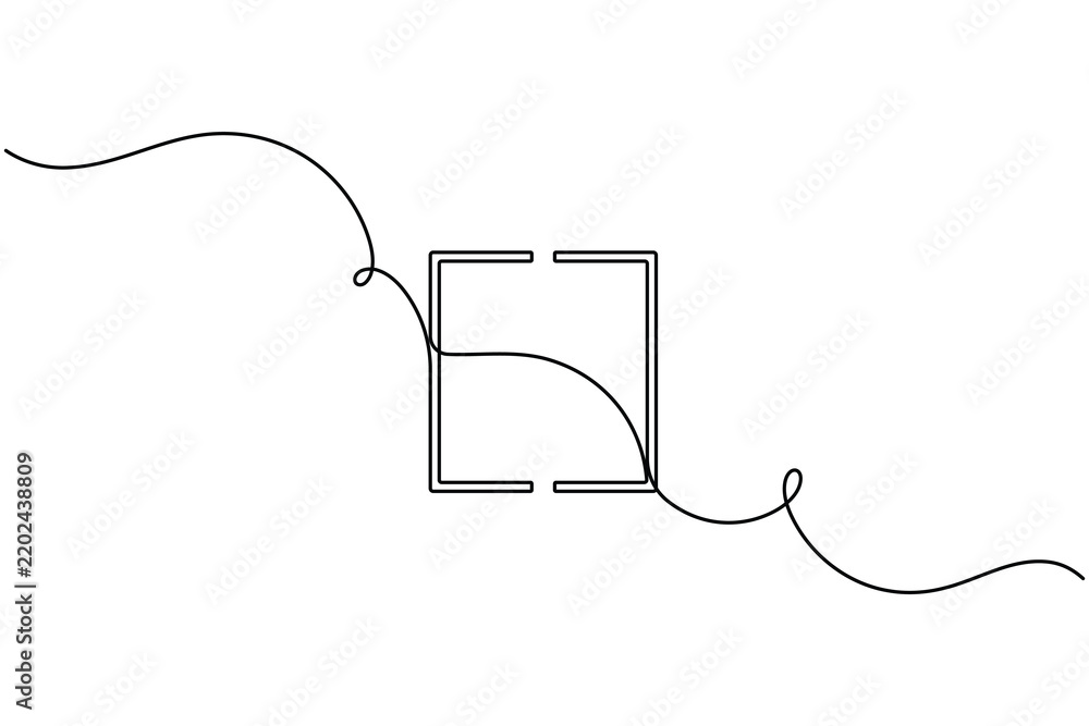Fototapeta premium Square bracket icon sign continuous one line drawing on white background minimalist single art collection of programming developer and mathematical formulas symbol vector illustration