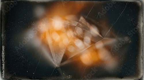 abstract diamond with warm bokeh background