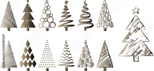 Christmas Pine Tree Silhouette Vector Illustration