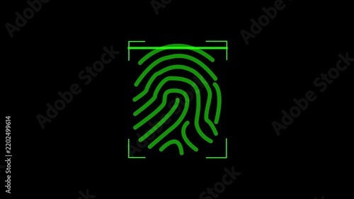 Fingerprint scanner interface provides secure biometric authentication for user identity verification within high tech mobile devices and professional digital security systems for safeguarding.