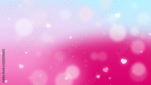 Pastel Dreamy Hearts Bokeh Abstract Background in Magenta Pink Palette Featuring Smooth Gradient Lighting and Copy Space for Social Media Design.