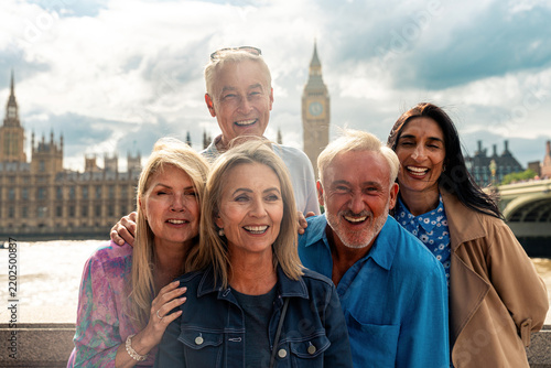 Photography Senior group old buddies reunion in London
