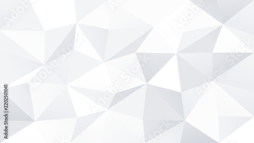 Pure Low Poly Geometric Mesh Abstract Background in Monochrome Silver Palette Featuring Smooth Gradient Lighting and Copy Space for Social Media Design.
