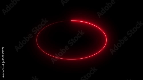Neon loop radiates a fiery red intensity as it circles in the void, serving as an eye-catching loading indicator for urgent tasks or high-energy digital interfaces that demand immediate user.