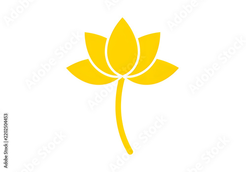 Yellow stylized lotus flower icon