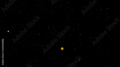 stars jaunes-orangé venant de la gauche vers la droite de façon très rapide, vidéo en uhd