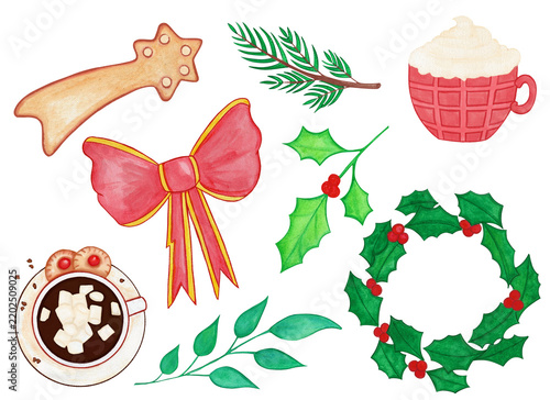 set of christmas decorations