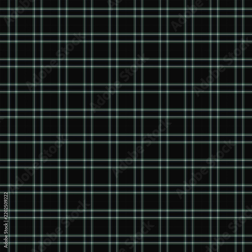 Seamless dark black and green tartan plaid pattern