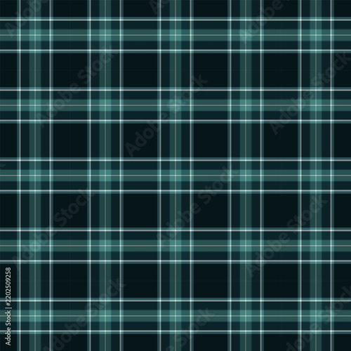 Seamless muted black and navy tartan plaid pattern