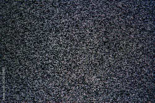  Analog television static noise filling CRT screen, abstract black and white interference texture