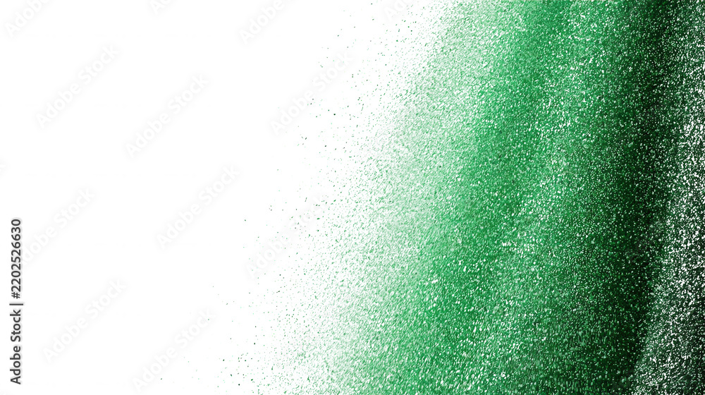 Obraz premium Emerald green pigment powder cloud with powder disperses on transparent background