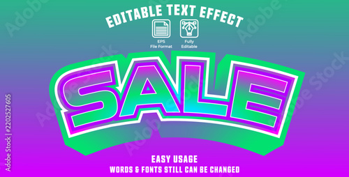 Editable graphic text effect sale styles