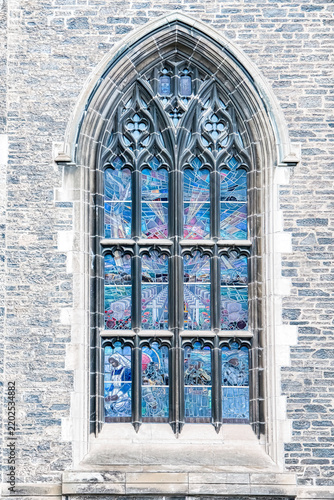 Obraz na plátně Colonial style stained glass window, Toronto