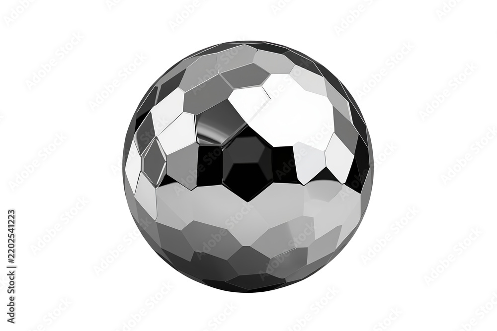 Obraz premium Faceted black and white soccer ball