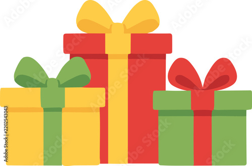 Colorful Christmas Gift Boxes Holiday Celebration