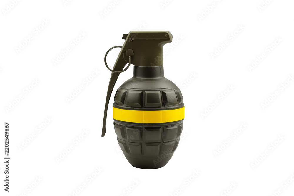 Obraz premium Hand Grenade with Safety Lever and Yellow Band