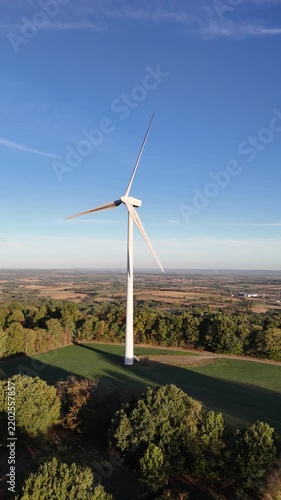 Wind turbine in a rural landscape