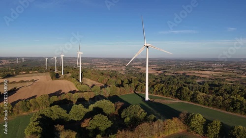 Wind turbine in a rural landscape