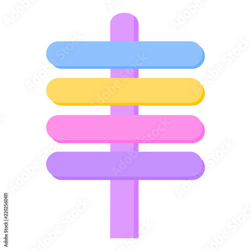 Colorful pastel wooden signpost illustration