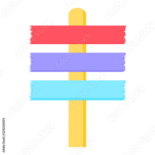 Colorful wooden directional signpost illustration