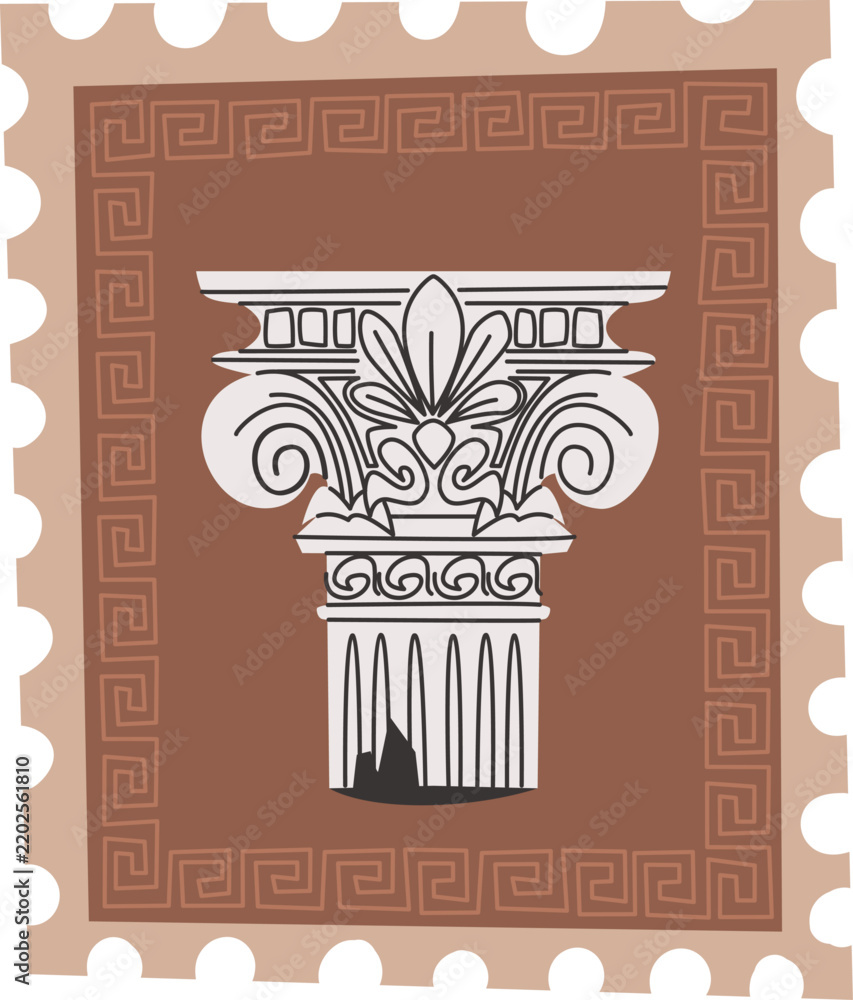 Obraz premium Capital Column Stamp