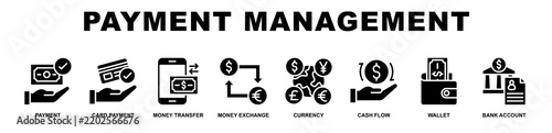 Фотография Payment Management banner web icons set vector illustration glyph style