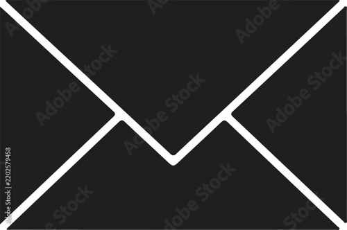 Black and white envelope email icon