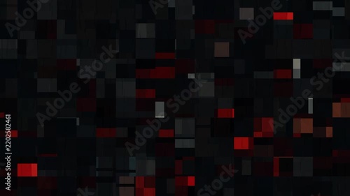 Red and black pixel animation background video 