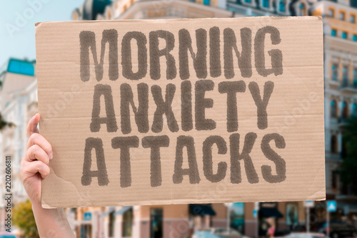 Bild auf Leinwand "Morning anxiety attacks" Panic episodes upon waking