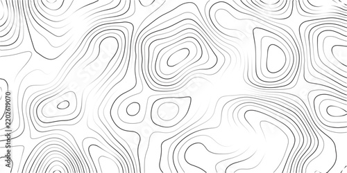 Monochrome topographical map lines seamless style pattern with topographic topography abstract geography elevation