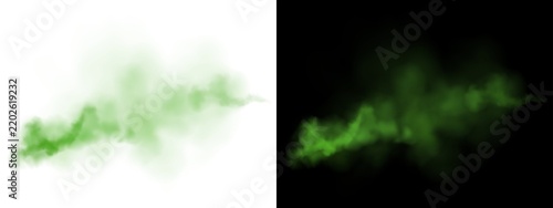 PNG Green Smoke Cloud Effect on White and Black Backgrounds