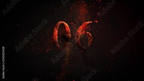 Fire Lava Countdown, Red Digitals Countdown
