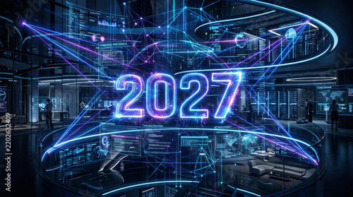 Obraz na płótnie 2027 text effect 4k 