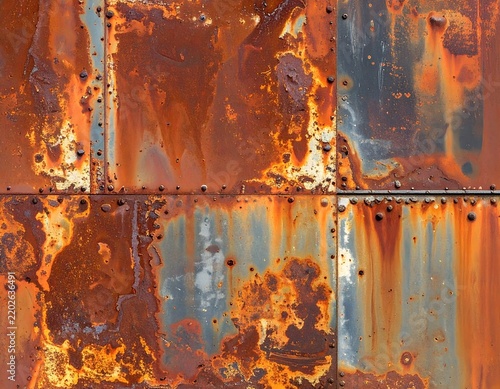 Heavily Corroded Rusty Metal Plate Texture Background