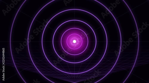 Animated Neon Glowing Geometric Lines Tunnel Cyber Grid Motion Graphic Motion Graphic Loop Featuring Modern Design Elements for Digital Media and Corporate Presentations